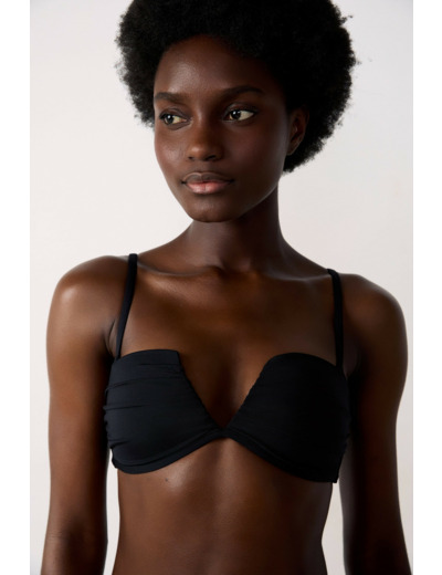 Bandeau coques fines bretelles amovibles haut de maillot