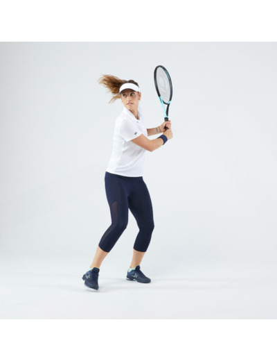 Polo tennis dry femme - Essentiel 100 blanc