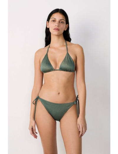 Bikini brésilien à nouer bas de maillot pailleté