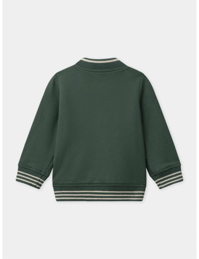 Teddy réversible vert foncé uni ou écru imprimé chiens Bébé Garçon