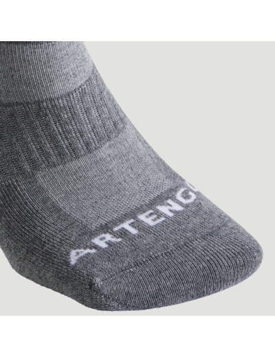 CHAUSSETTES DE TENNIS MI-HAUTES DECATHLON RS 500 GRIS LOT DE 3