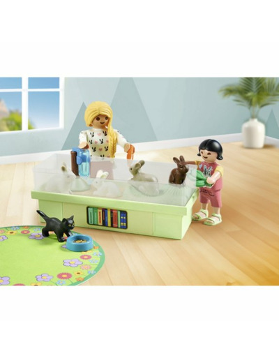 ANIMALERIE AVEC ENCLOS À LAPINS ET TAPIS DE JEUX PLAYMOBIL MY LIFE 71753