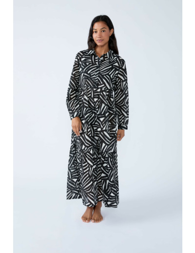 Robe longue de plage imprimée