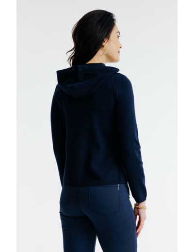 Cardigan bi-matière