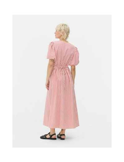 Robe mi-longue boutonnée texturée