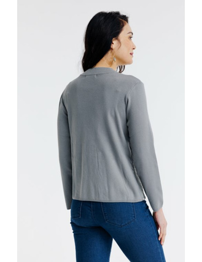 Cardigan bi-matière