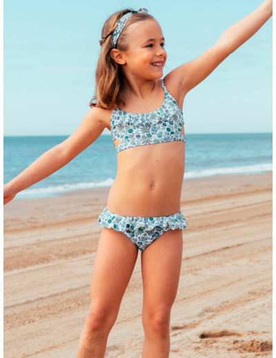Maillot de bain deux pièces imprimé fleuri