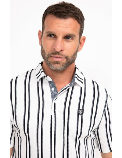 Polo manches courtes Crepstripe