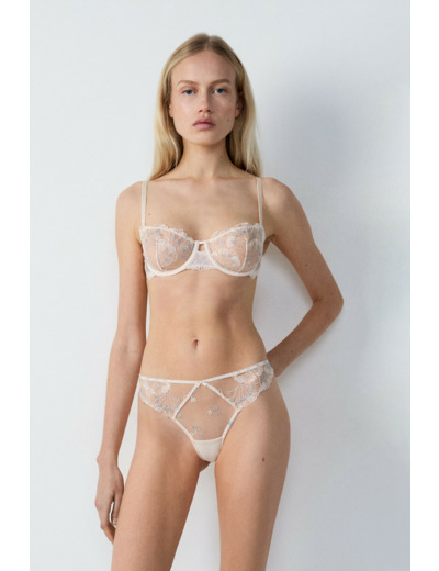 Tanga en tulle brodé