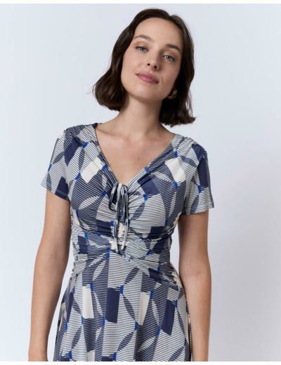 Robe courte imprimée BLEU