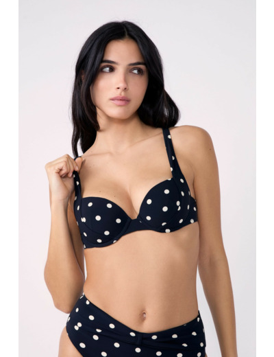 Push-up haut de maillot à pois