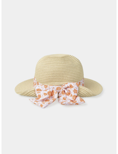 Chapeau de paille avec noeud