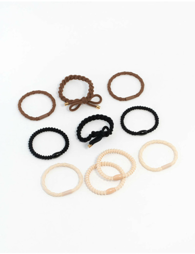Neutral & Black Mixed Hair Tie Set