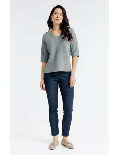 Pull uni manches coudes