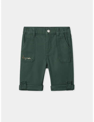 Pantalon vert foncé retroussable Bébé Garçon