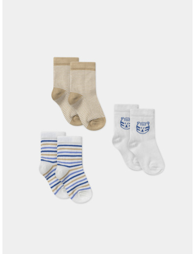 Lot de 3 chaussettes jacquard fantaisie