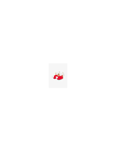 Pantoufles rouges avec animation de licorne en 3D
