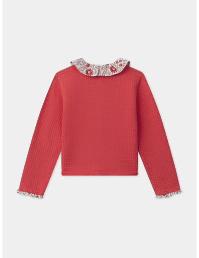 Cardigan à col fleuri