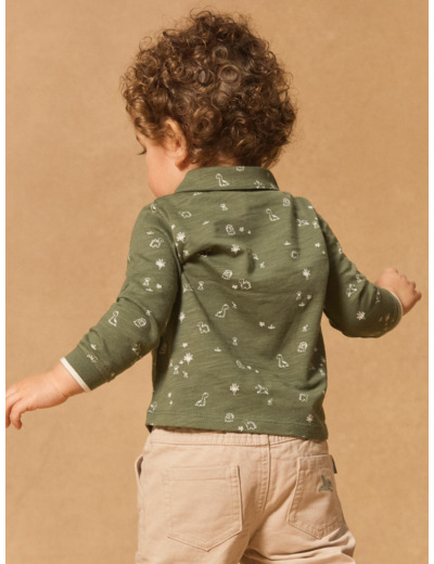 Polo dinosaures manches longues