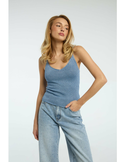 Top en tricot avec fil brillant