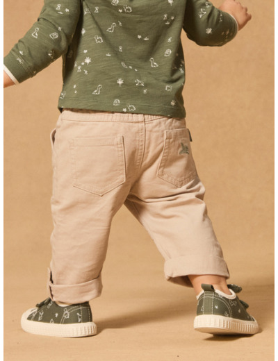 Pantalon en twill retroussable