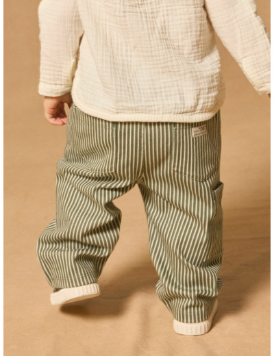 Pantalon confort rayé