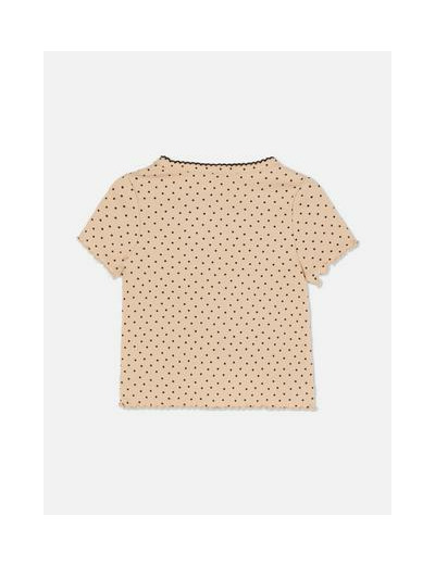 T-shirt boutonné à ourlet ondulé