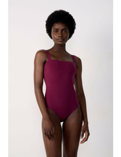 Maillot de bain 1 pièce gainant encolure carrée