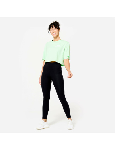 T-shirt crop top femme, vert clair