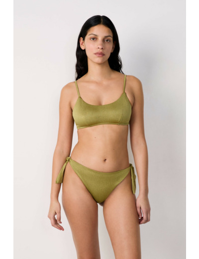 Bikini brésilien à nouer bas de maillot pailleté