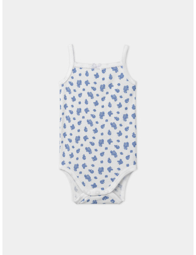 Lot de 2 bodies bébé fille à fines bretelles en coton issu de l'agriculture biologique