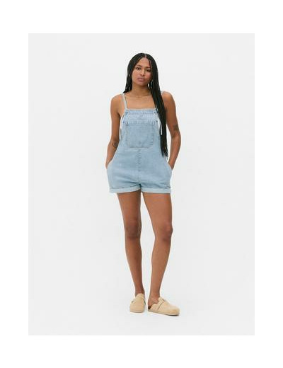 Combi-short en jean avec poche sur le devant