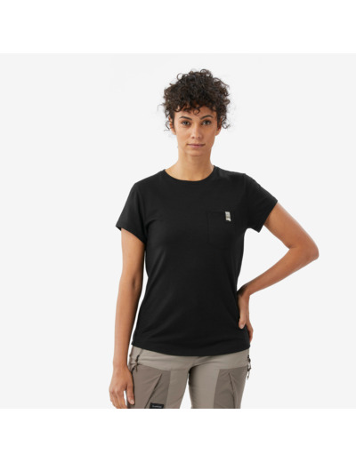 T-shirt manches courtes 100 % laine mérinos femme, Merino 100% noir
