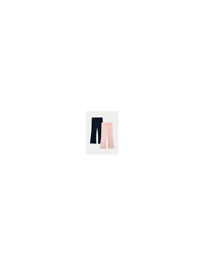 Lot de 2 leggings bleu marine ou roses pour filles