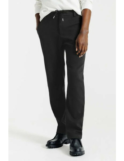 Pantalon chino tapered maille - Noir