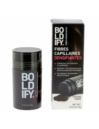 Fibres densifiantes pour cheveux châtain foncé