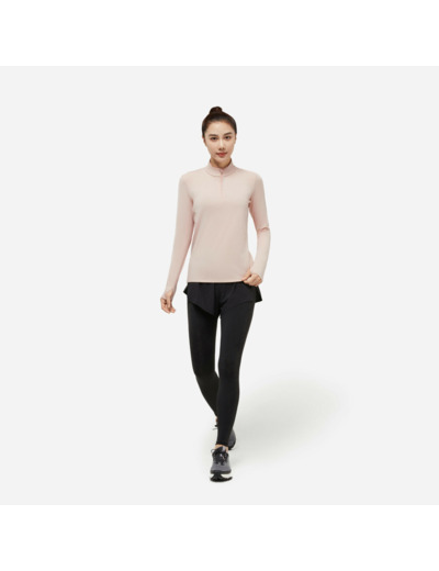 Veste chaude manches longues de running Femme - KIPRUN Run 100 Warm Rose quiartz