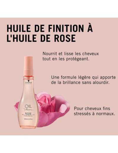 Huile de finition Rose pour cheveux fins ou stressés