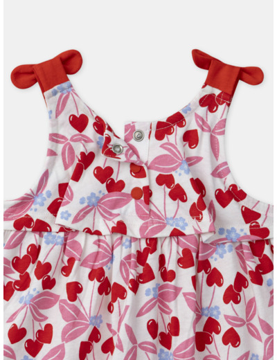 Robe body imprimée cerises coeurs