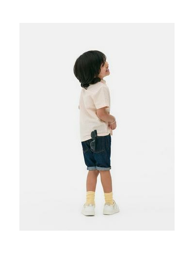 Chemise Oxford rayée à manches courtes