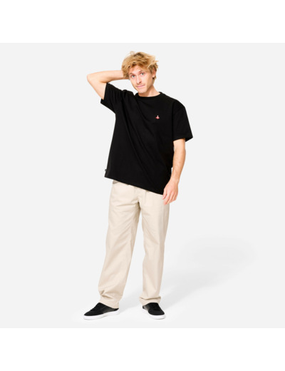 T-shirt de skateboard manches courtes ts500 trafic noir