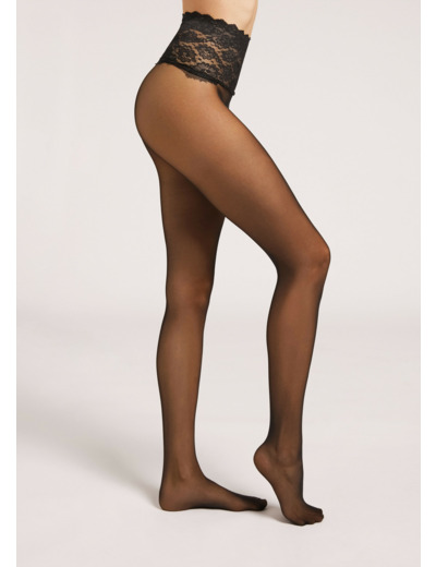 Collant avec Taille en Dentelle