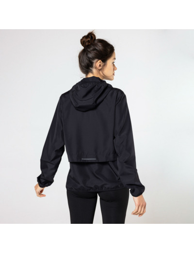 Veste coupe-vent de running Femme - KIPRUN Run 100 Wind Noire