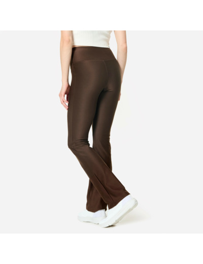 Legging de fitness bas droit femme, marron