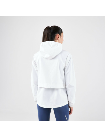 Veste imperméable de running Femme - KIPRUN Run 100 Rain Blanche
