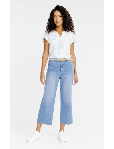 Pantacourt large en denim