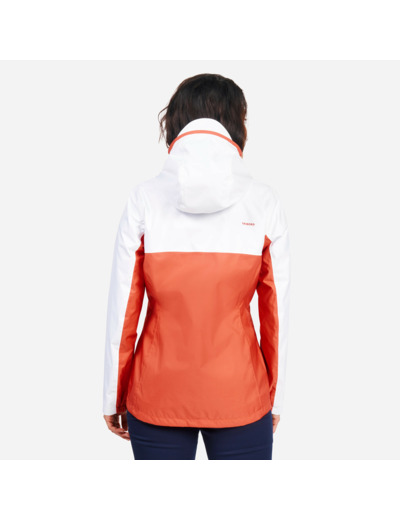 Veste de voile imperméable Femme - Sailing 100 blanc orange