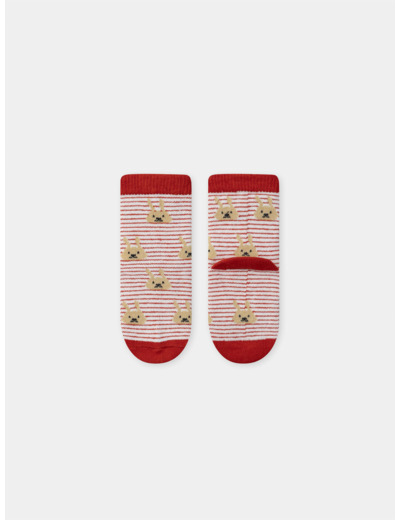 Lot de 2 paires de chaussettes à rayures ou uni blanc Bébé Garçon