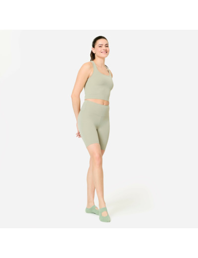 Cycliste de fitness slim taille haute femme, vert