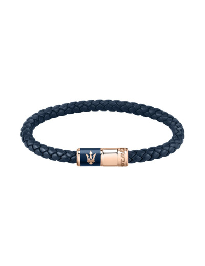 Bracelet Homme Recycled Leather Bleu foncé